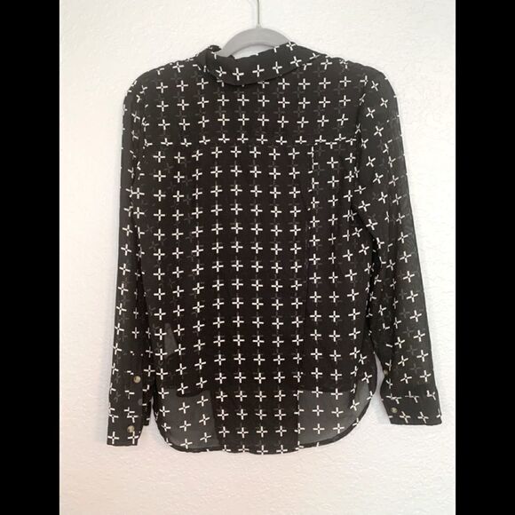 Vans black and white cross blouse size S - Picture 2 of 10